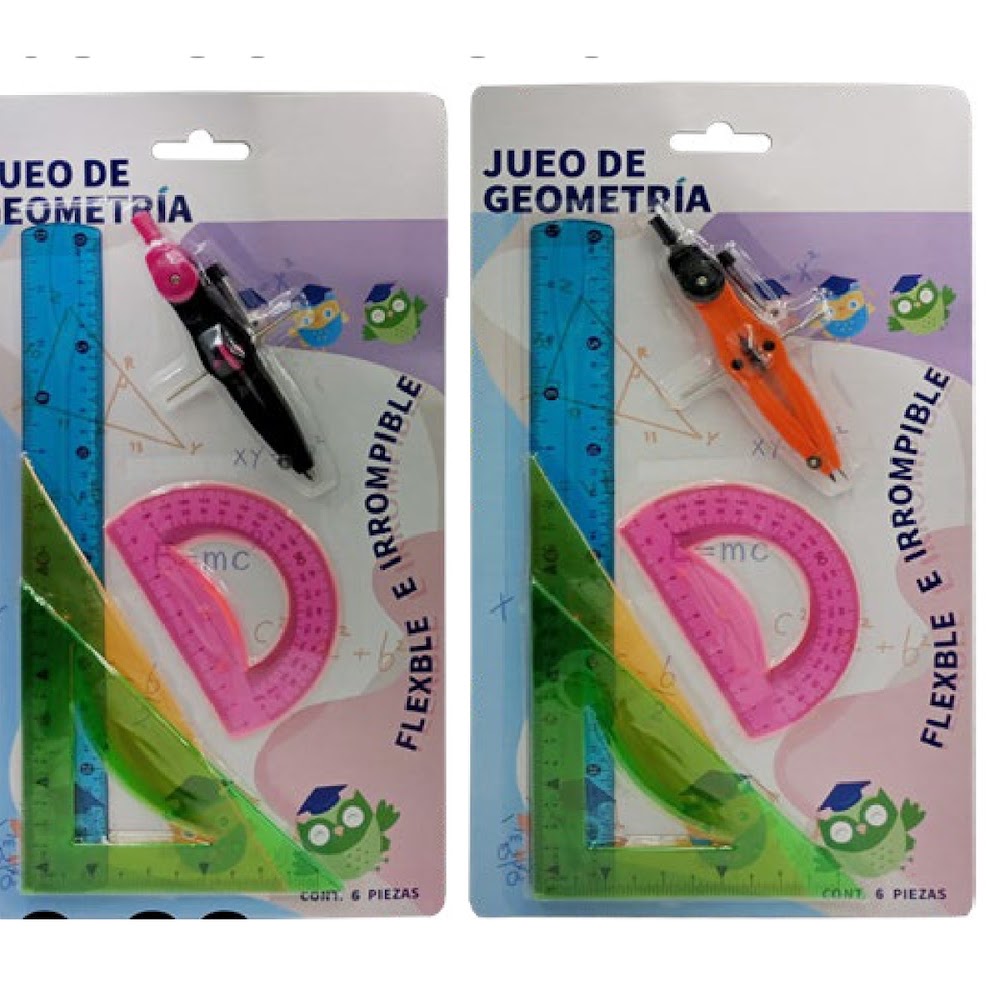 [EB-ST44764] Juego de Geometría Flexible 30 cm con Compás en Blíster Caja 96 pzas