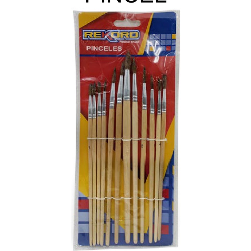 [EB-ST44800] Set de Pinceles 12 Piezas Mango de Madera Punta Redonda Caja 240 pzas