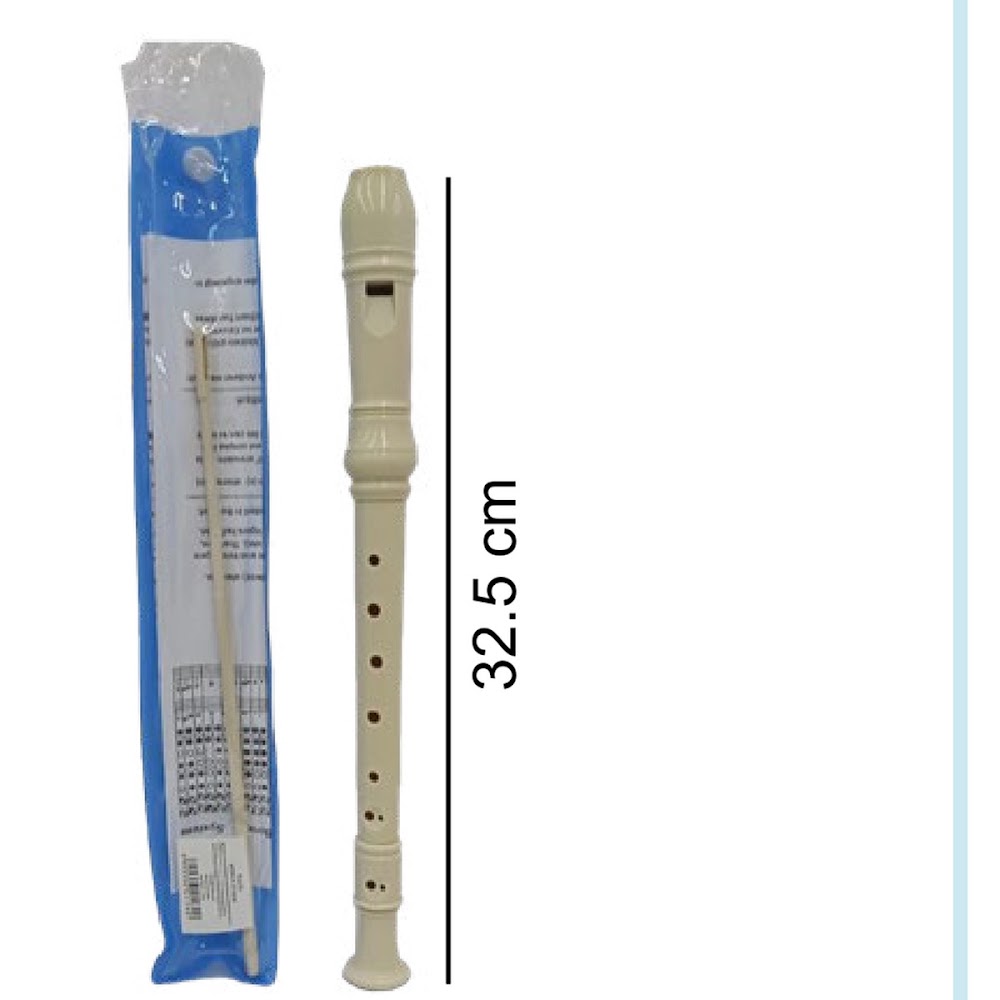 [EB-ST42092] Flauta Dulce Soprano Blanca 32.5 cm Escolar Caja 120 pzas