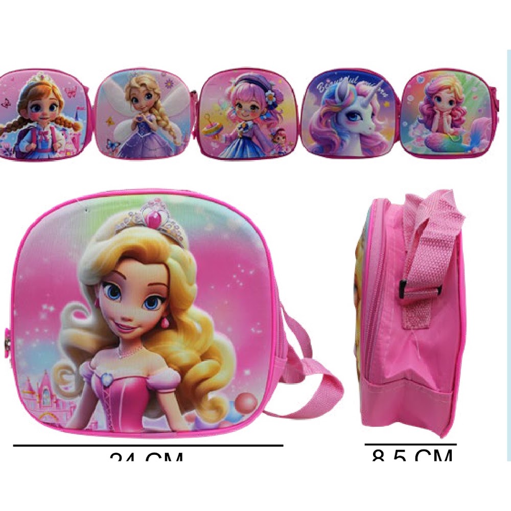 [EB-BG55926] Lonchera Escolar para Niña 24x22x8.5 cm con Correa Caja 240 pzas
