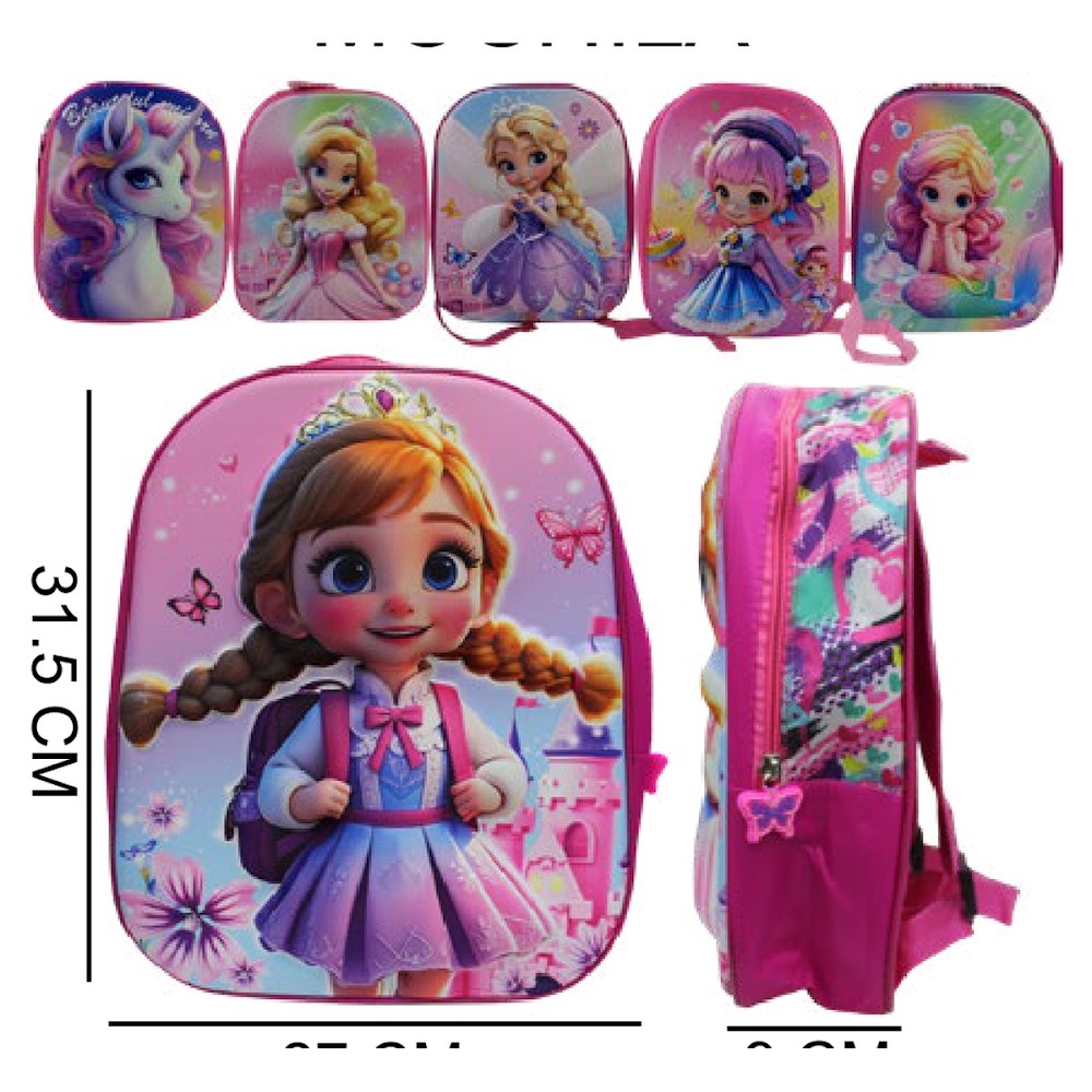[EB-BG55927] Mochila Escolar 3D para Niña 27x31.5x9 cm Primaria Caja 120 pzas
