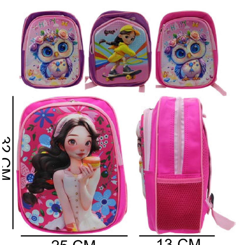 [EB-BG55950] Mochila Escolar para Niña 25x32x13 cm con Bolsas Laterales Caja 100 pzas
