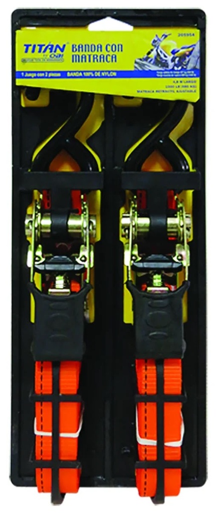 Banda de Amarre para Carga con Matraca 1" x 4.5 m Titan