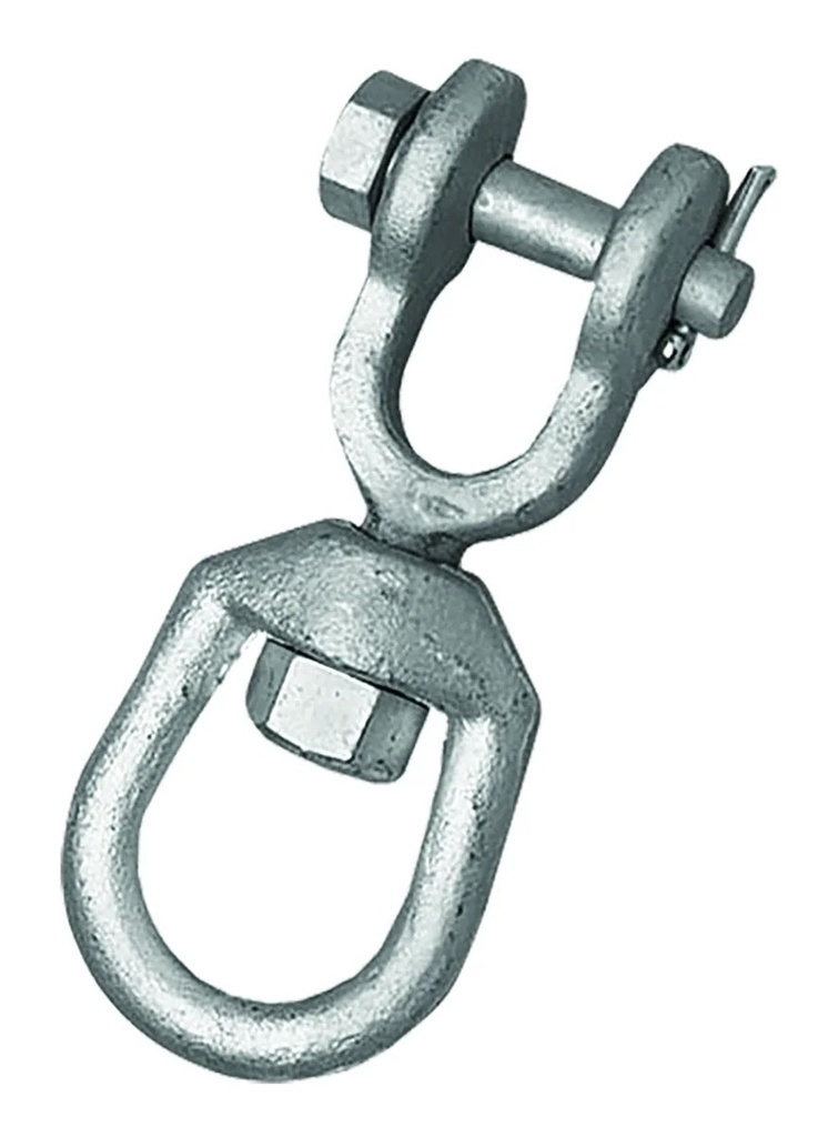 Destorcedor Giratorio Oval-Quijada Forjado 1/4" para Cable