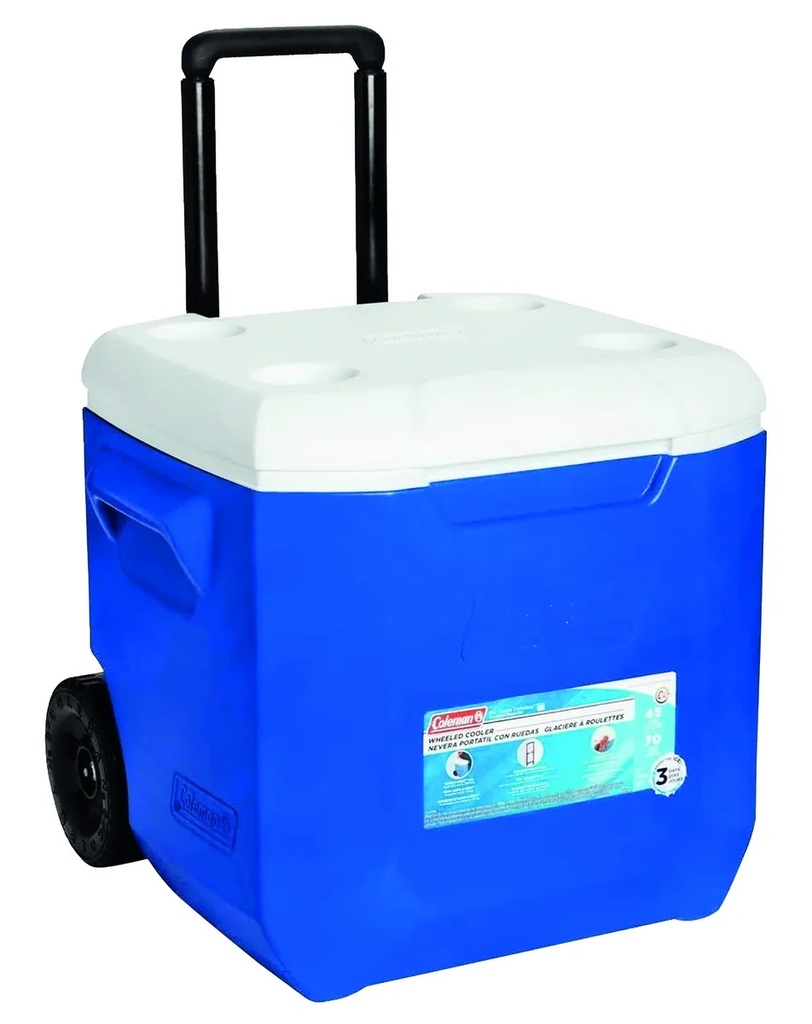 Hielera 45 Cuartos Azul Rodante para Aire Libre Coleman