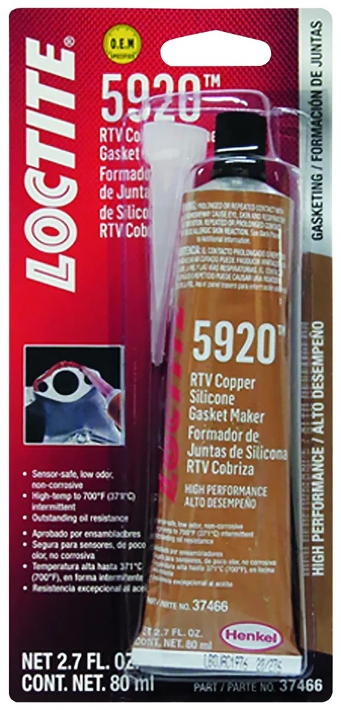 [OB-186560] Silicon Rtv Cobrizado Alto Desempeño 80 ml de Uso Rudo Loctite