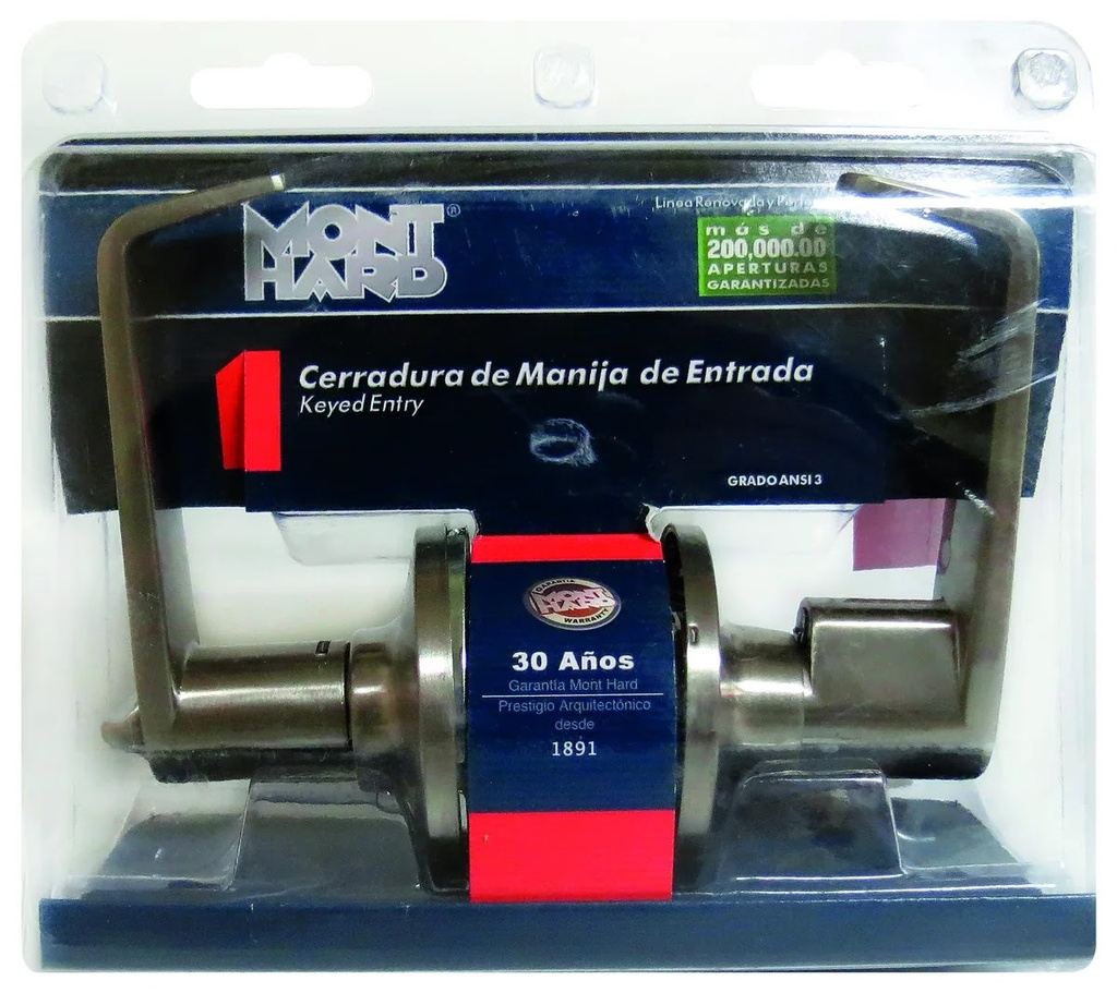 [OB-119204] Cerradura Manija Toronto Entrada Níquel para Puerta Mont Hard