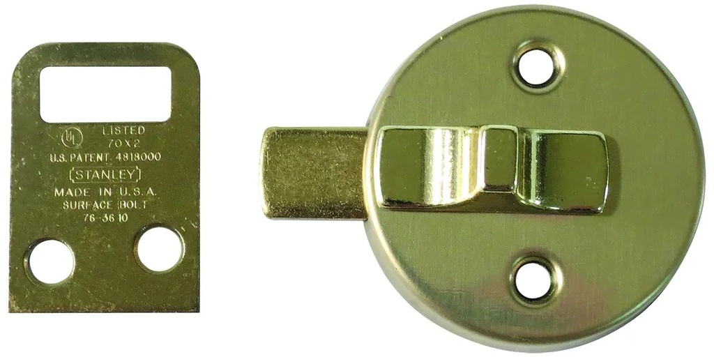 Pasador Latón Brillante Decorativo para Puerta Stanley