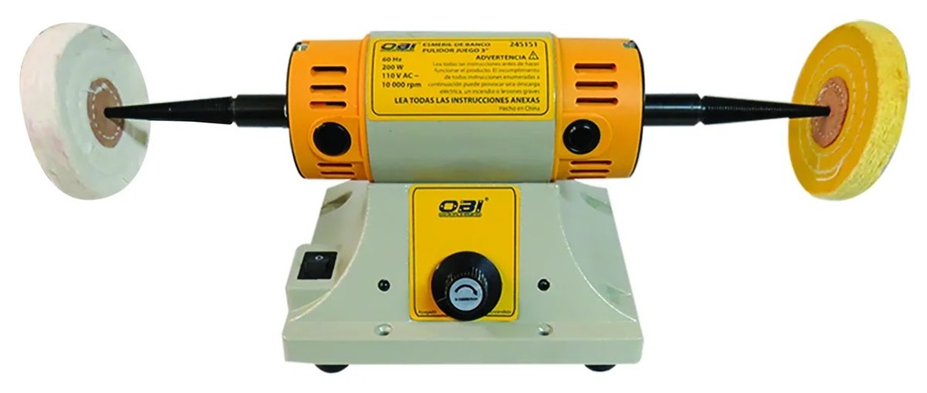 Esmeril de Banco y Pulidor 3" Juego para 200W para Desbaste