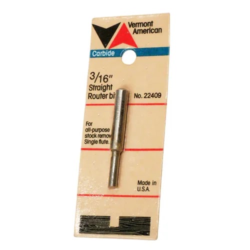 Router Broca HSS Recta Un Filo 3/16" para Carpintería Vermont