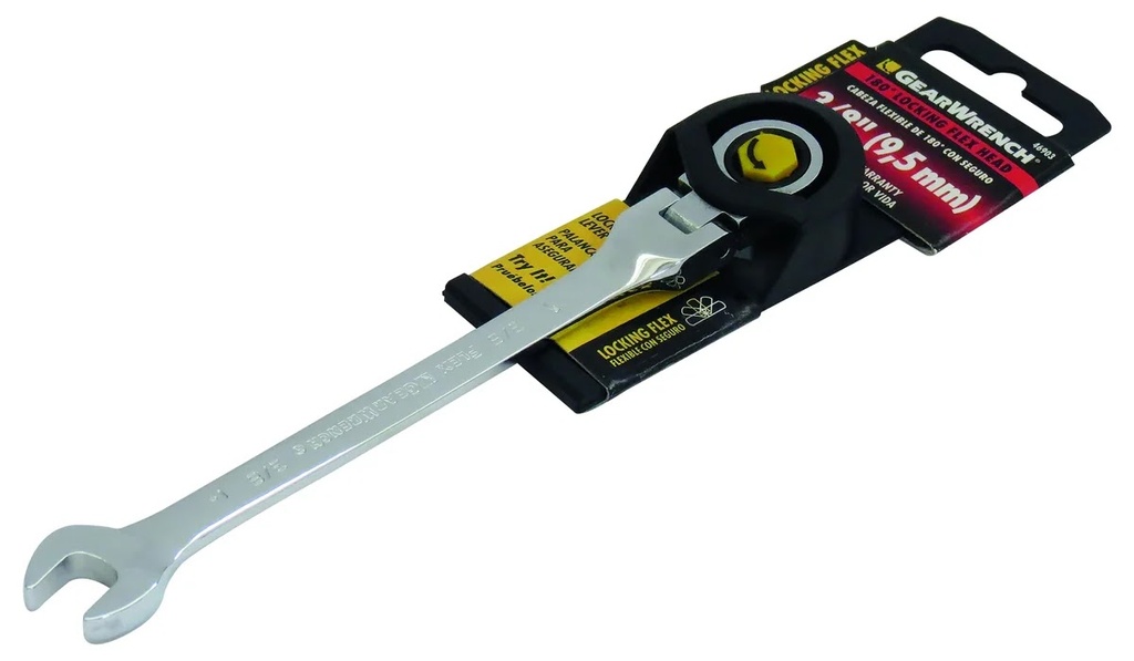 Llave Combinada con Matraca Flex/seg 3/8" Cromo Vanadio Gw