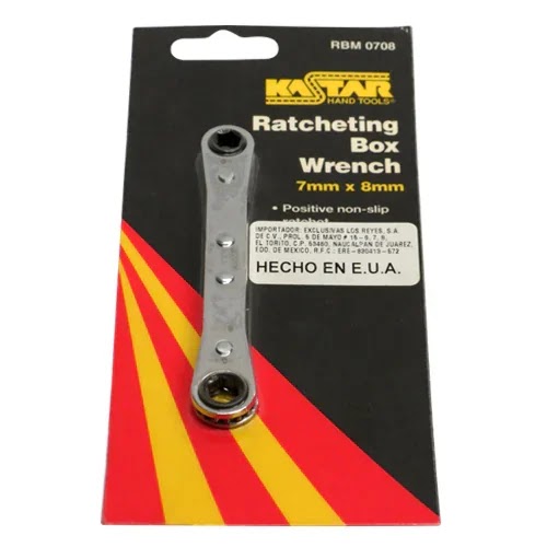 Llave Estrías con Matraca 07 y 8 mm Cromo Vanadio Kastar