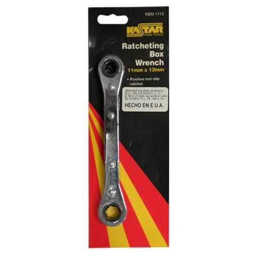 Llave Estrías con Matraca 11 y 13 mm Cromo Vanadio Kastar