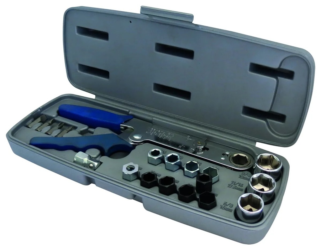 Llave Matraca para Desarmar con 19 Piezas Cromo Vanadio Spec Tools