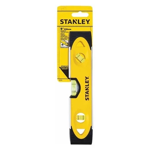 Nivel Torpedo 9" Plástico 3 Gota con Imán para Obra Stanley