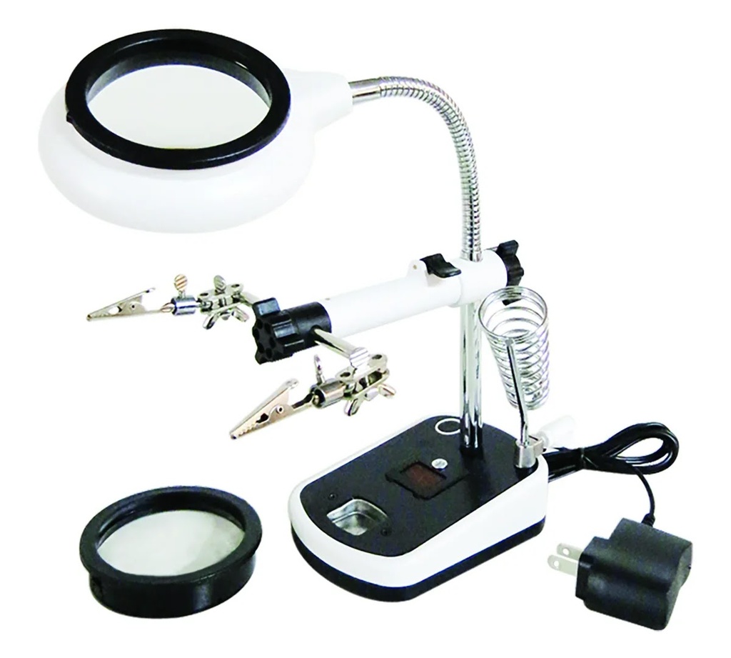 [OB-260651] Lupa Base y Pinzas 73 mm 2 5-5x LED de Aumento