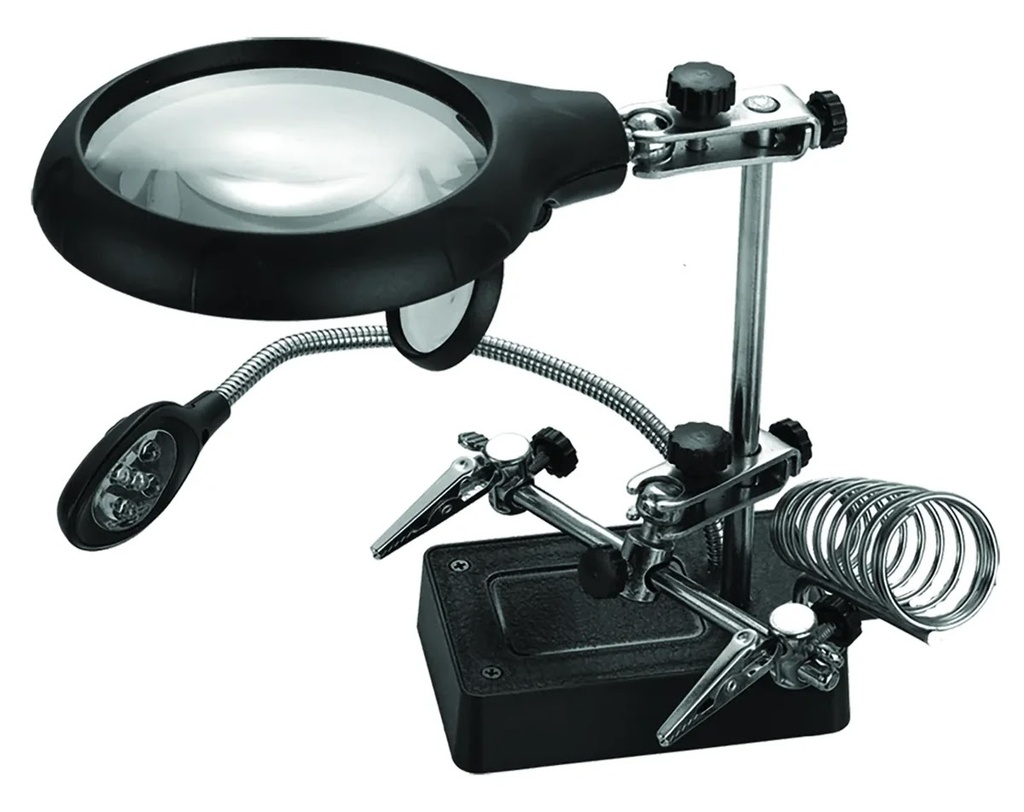 [OB-260542] Lupa Base y Pinzas 90 mm 2 5-10x LED de Aumento