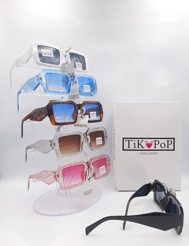 [EB-SP63528] Lentes de Sol de Moda Tik Pop Rectangular cuadrado Acetato Caja 12 Pz SP63528