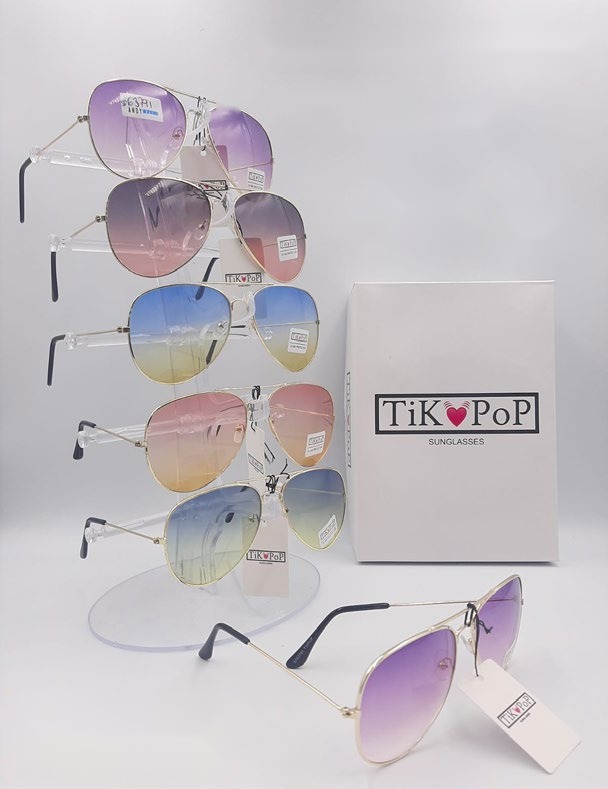 [EB-SP63791] Lentes de Sol de Moda Tik Pop Aviador Metal Caja 12 Pz SP63791