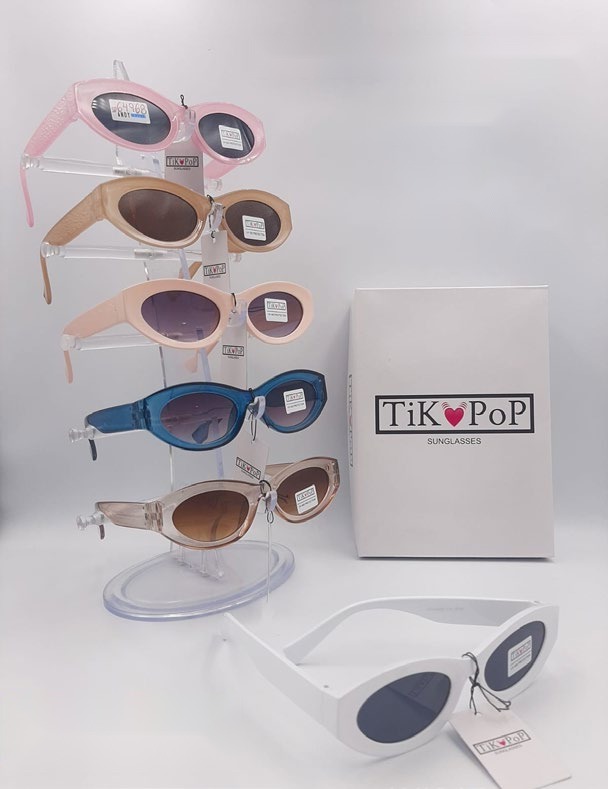 [EB-SP64968] Lentes de Sol de Moda Tik Pop Ovalado retro Acetato Caja 12 Pz SP64968