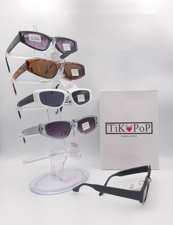 Lentes de Sol de Moda Tik Pop Rectangular envolvente Acetato Caja 12 Pz SP64612