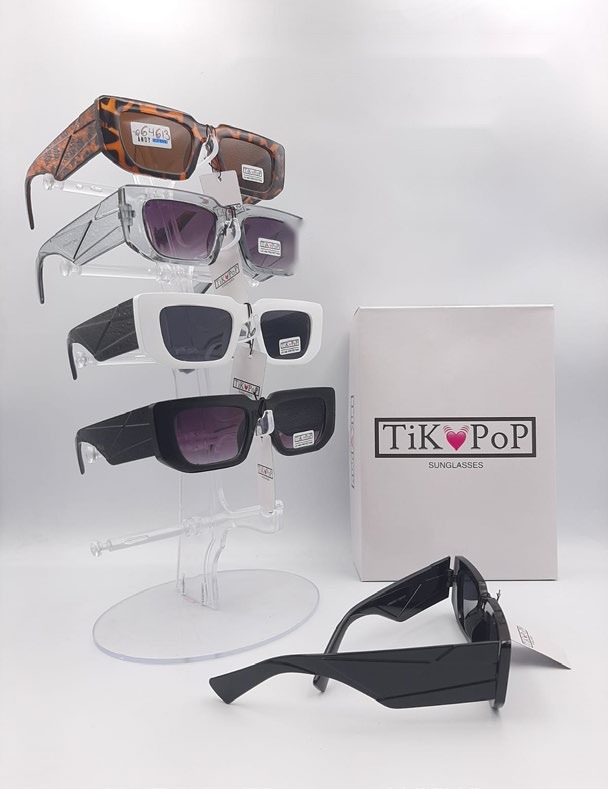 Lentes de Sol de Moda Tik Pop Rectangular grueso Acetato Caja 12 Pz SP64613