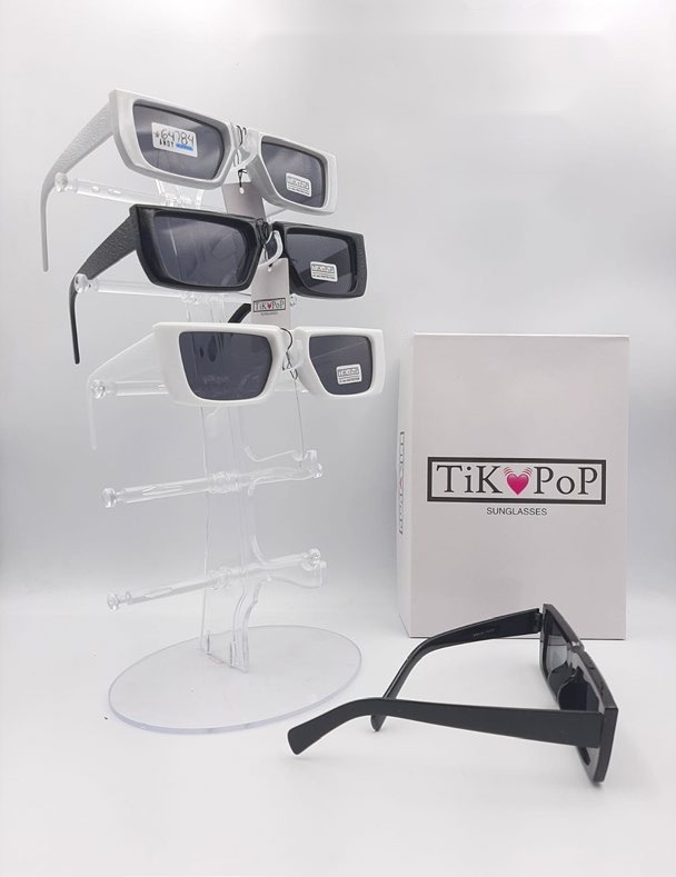 Lentes de Sol de Moda Tik Pop Rectangular Acetato Caja 12 Pz SP64784