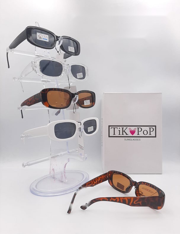Lentes de Sol de Moda Tik Pop Rectangular Acetato Caja 12 Pz SP64794