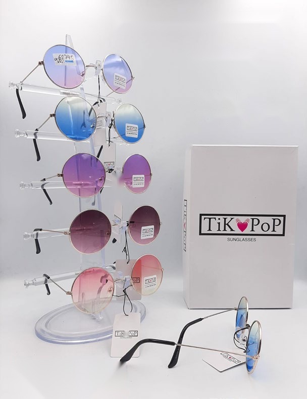 [EB-SP62745] Lentes de Sol de Moda Tik Pop Redondo Metal Caja 12 Pz SP62745