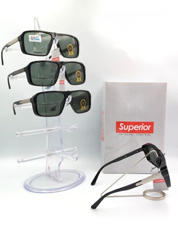 Lentes de Sol Superior Rectangular Mica de Vidrio Caja 12 Pz SP66161