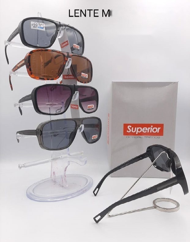 Lentes de Sol Superior Aviador cuadrado con protección lateral Caja 12 Pz SP6630