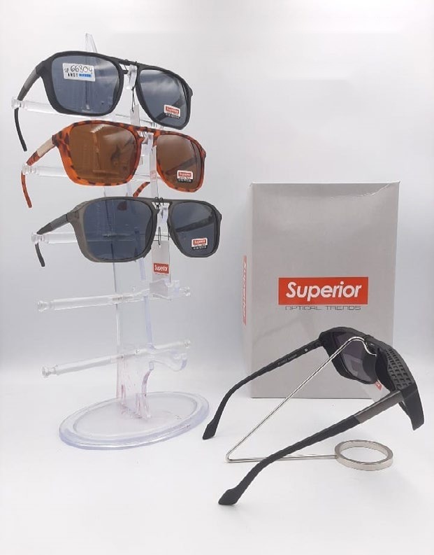 Lentes de Sol Superior Aviador cuadrado con protección lateral Goma Caja 12 Pz S