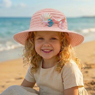 [EB-GS74900] Sombrero para Dama Paja Niña con Cinta y Flores Caja 240 Pz GS74900