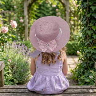 Sombrero para Niña Paja Niña con Mariposas Caja 240 Pz GS75988