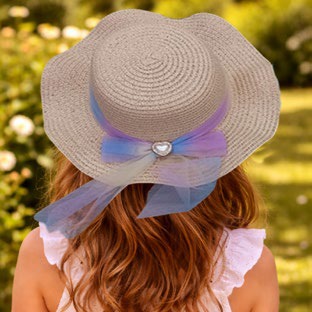 Sombrero para Niña Paja Niña con Listón Tornasol Caja 240 Pz GS75933