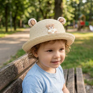 Sombrero Infantil Paja Infantil con Orejas de Oso Caja 240 Pz GS76063