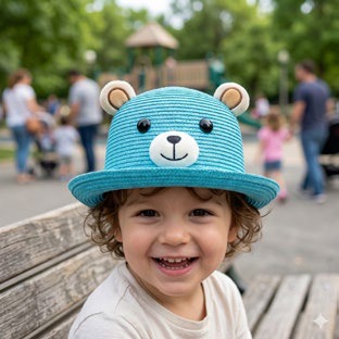 [EB-GS76065] Sombrero para Niño Sombrero Niño Oso Azul Turquesa Caja 240 Pz GS76065
