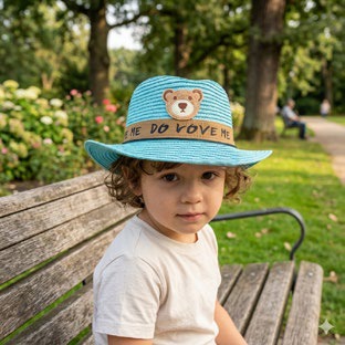 [EB-GS76062] Sombrero para Niño Pescador Niño Oso Azul Caja 240 Pz GS76062