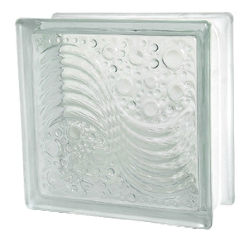 [GM-14BLOQUE003CH] Bloque De Vidrio  Oceano  19X19X8Cm (6 Piezas)