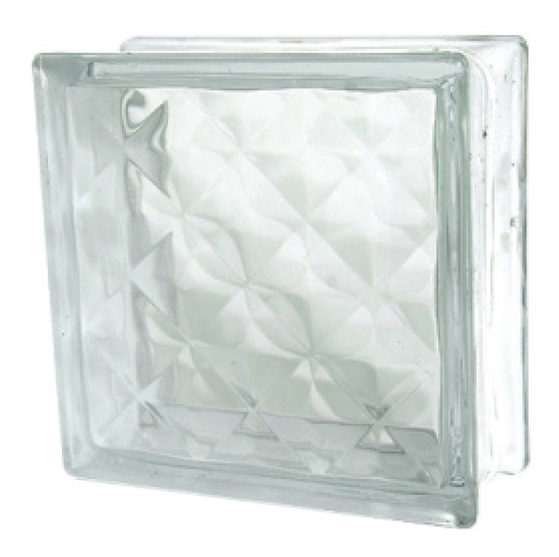 [GM-14BLOQUE005CH] Bloque de Vidrio "diamante" 19x19x8 CM (6 Pzas)