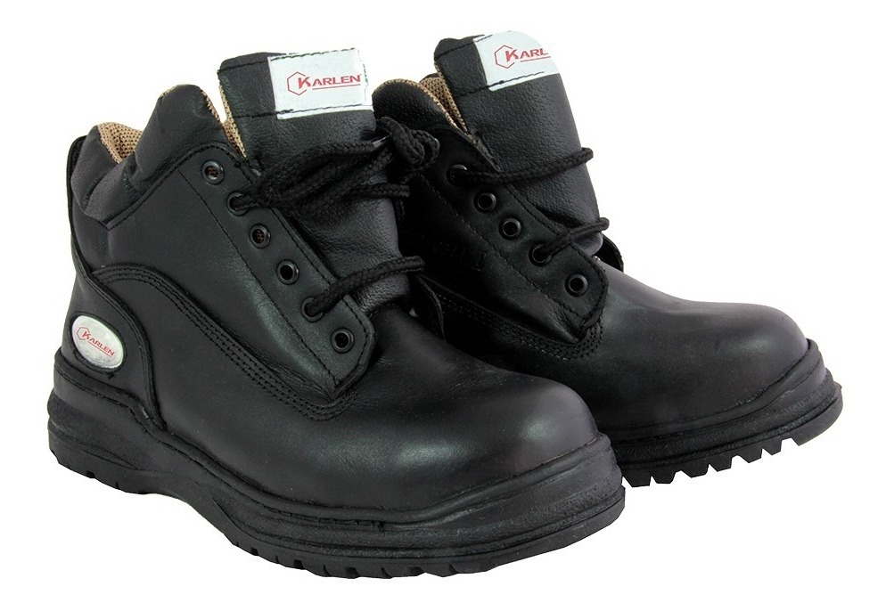 Bota Industrial Ergonómica Piel Flor Entera Modelo 777 No. 30 Negra