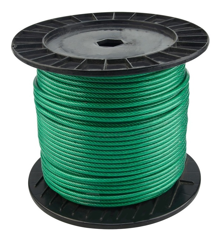 Cable de Acero 7x7 Galvanizado Plastificado 1/8" X 3/16" X 80m