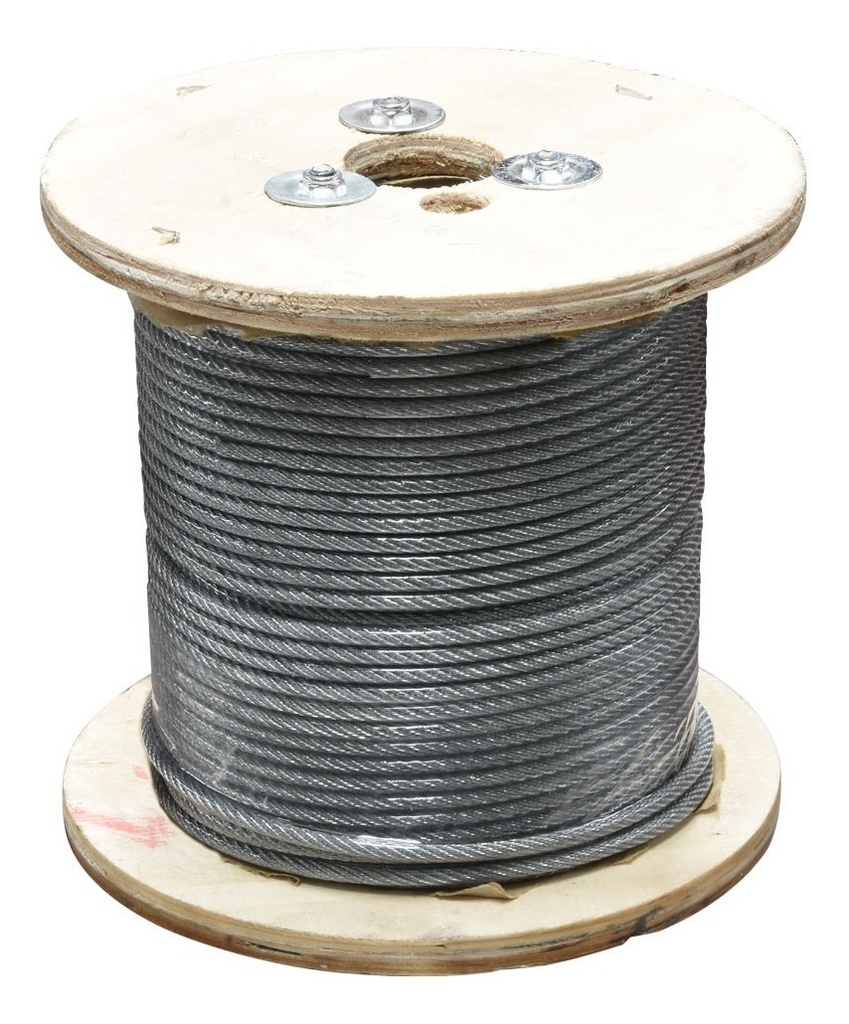 [GM-14CABLES220CH] Cable de Acero Galv. Vinil Transparente 7x7 1/8" x 80m