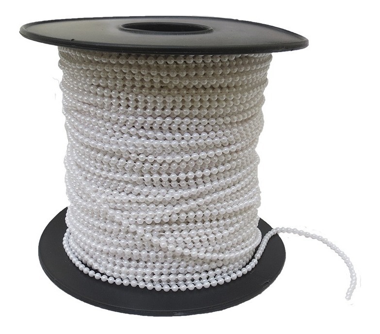 [GM-14CADENA114RE] Cadena de Bola Plástico 2.4mm x 100m No.3 Blanca