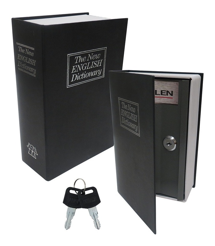 Caja de Seguridad Tipo Libro Con 2 Llaves Plus