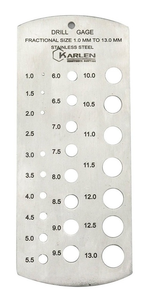 Calibrador Para Brocas 25 Calibres 1/16-1/2Pulg 481 El Mejor