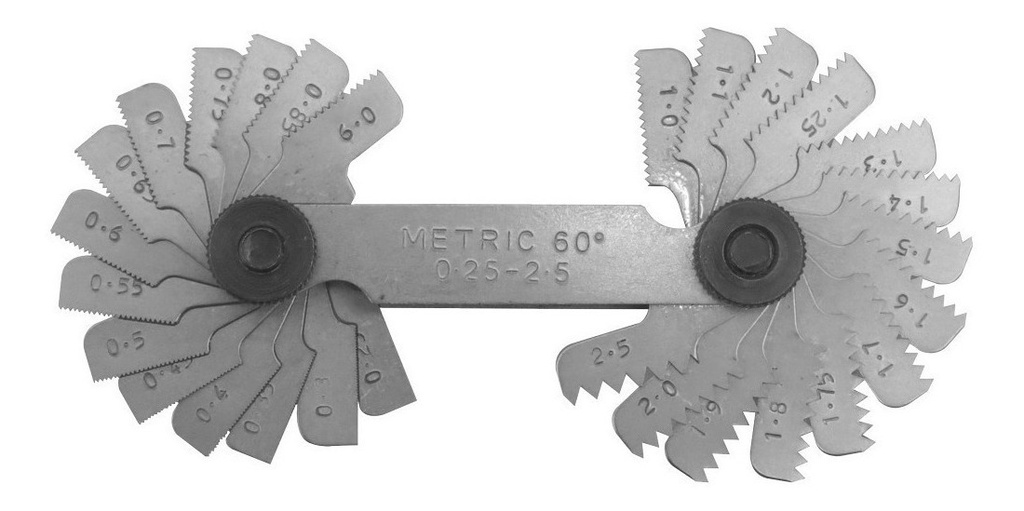 Calibrador De Roscas 28 Hojas 0.25 A 2.5 Ags-1115