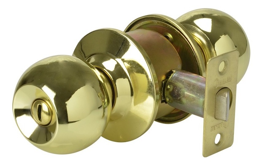 Cerradura Chapa Cilindrica Para Puerta Baño Dorada