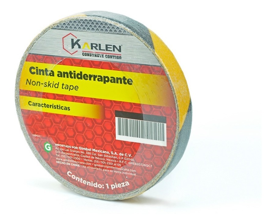 Cinta Antiderrapante Negra/amarilla 2" X 18.3 M