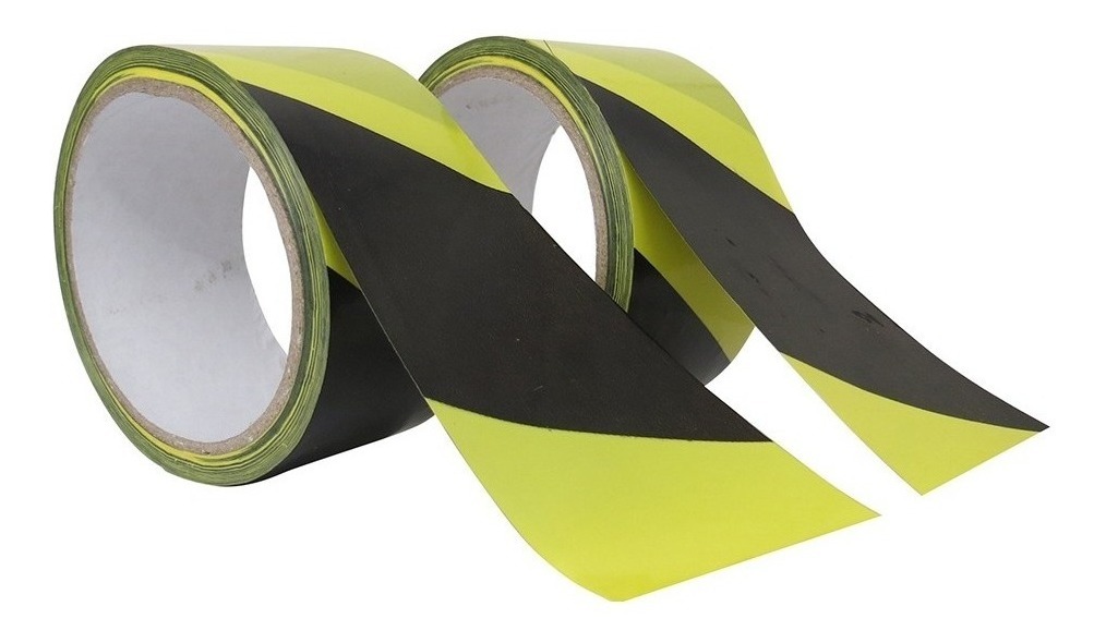 Cinta de Barricada Negra/Amarilla 50mm x 100m (Plus)